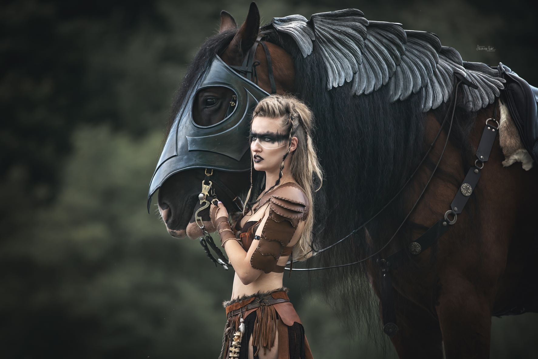 Shire Horse Warrior mit Marie